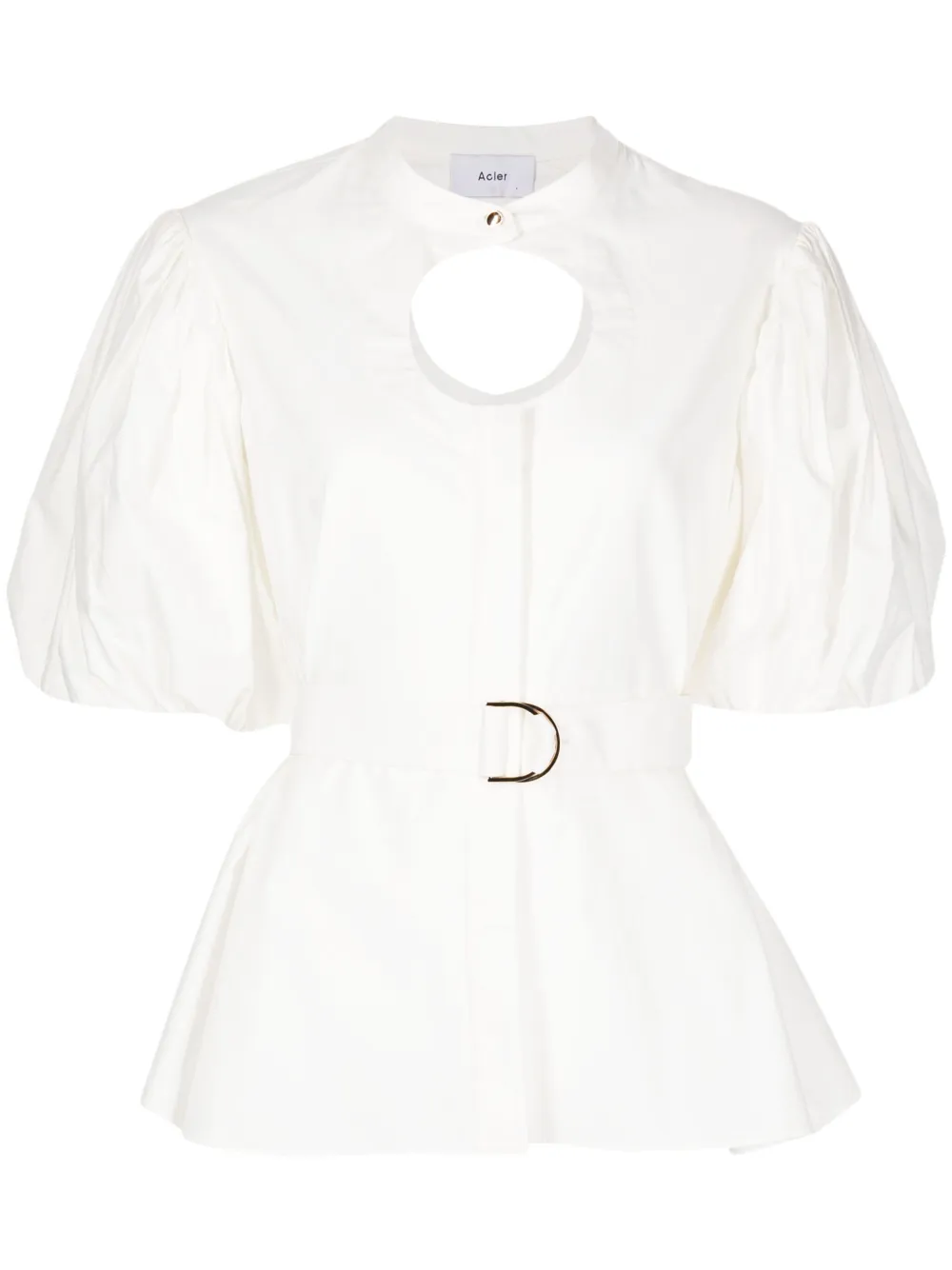 Caughley cut-out puff-sleeves blouse