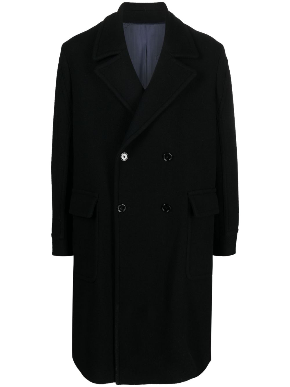 DONDUP virgin wool-blend mid coat - Black