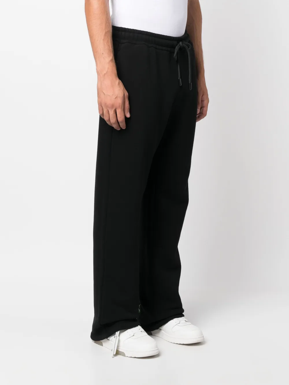 Off-white Diag-embroidered Cotton Track Pants In 黑色
