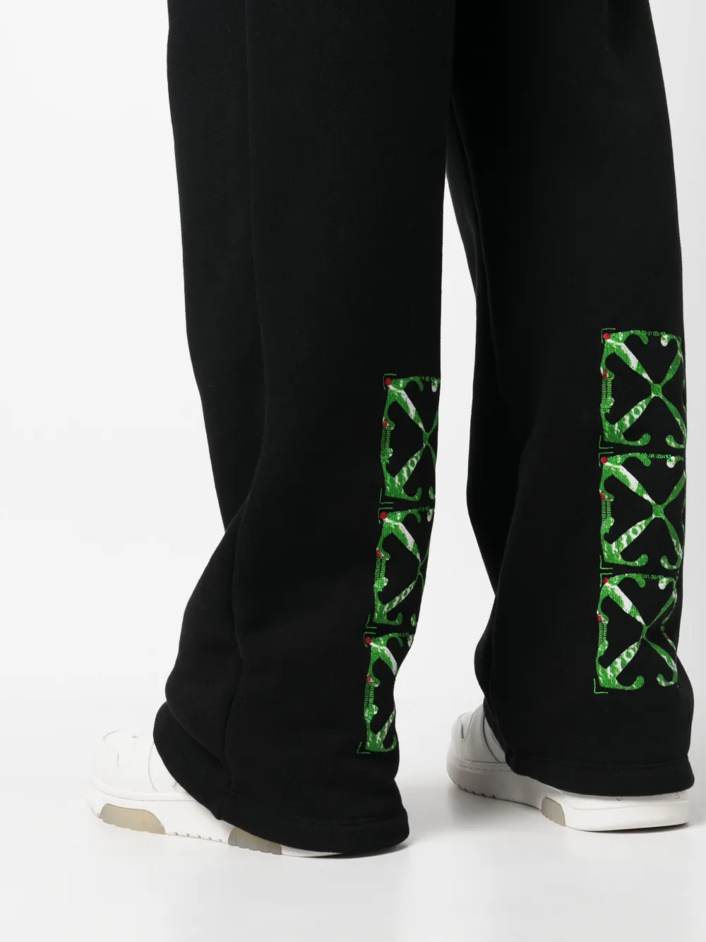Off-white Diag-embroidered Cotton Track Pants In 黑色