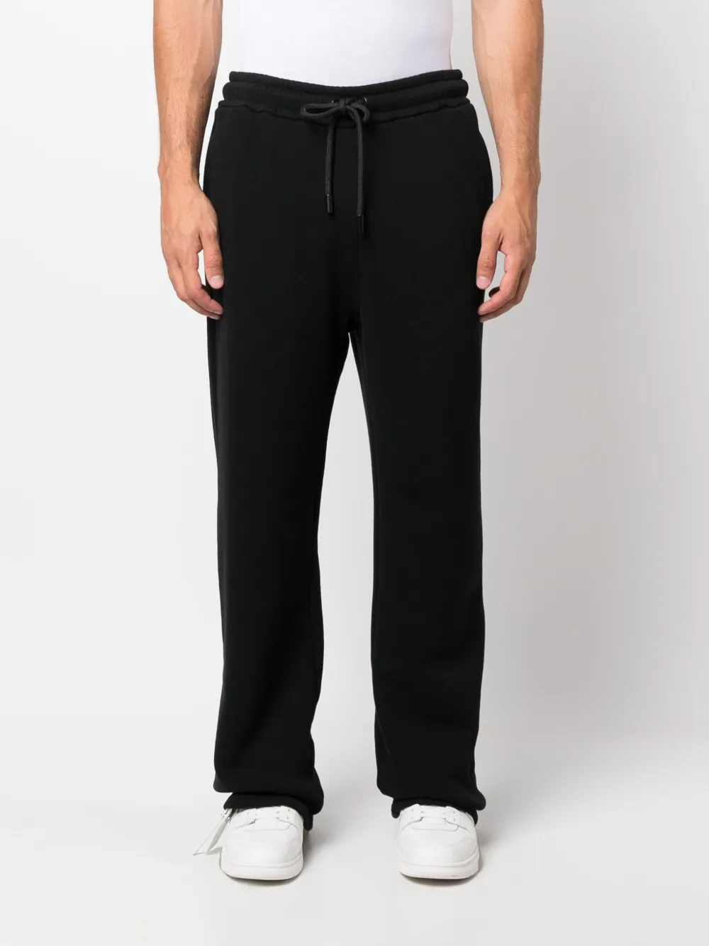 Off-white Diag-embroidered Cotton Track Pants In 黑色