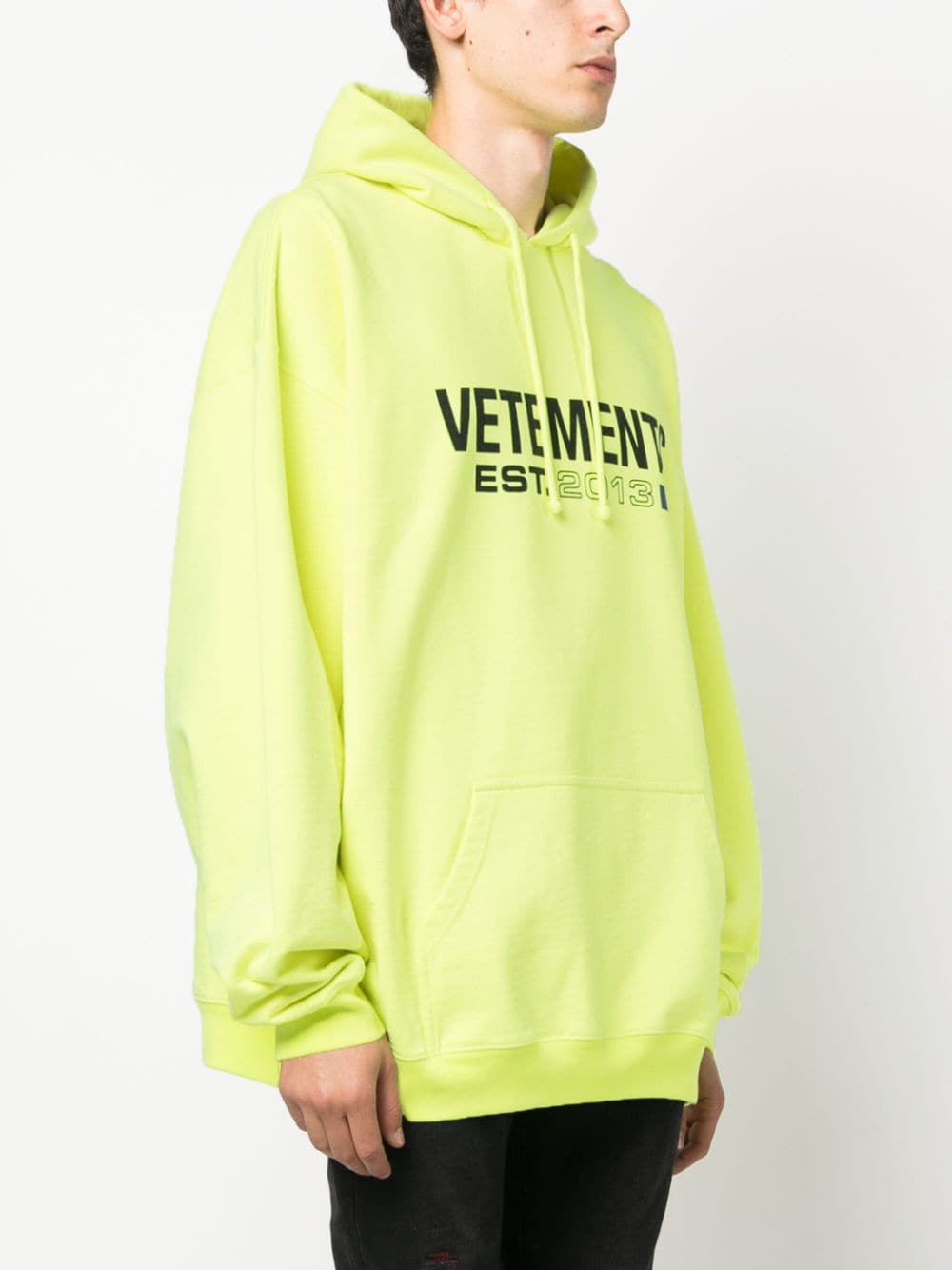 Vetements store yellow hoodie