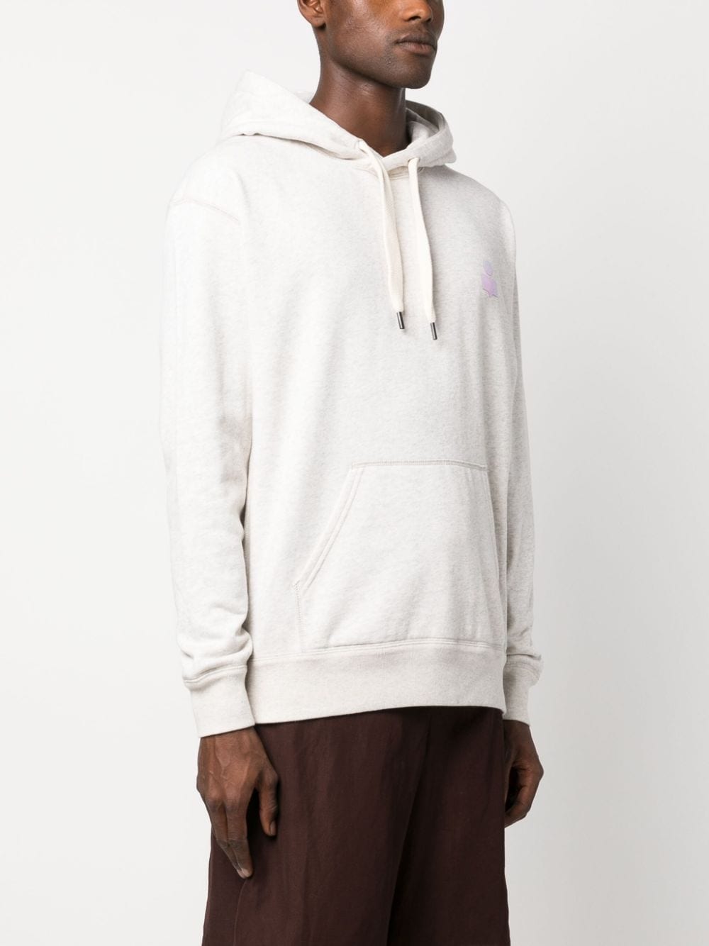 Shop Marant Malek Logo-print Hooded Sweatshirt In Neutrals