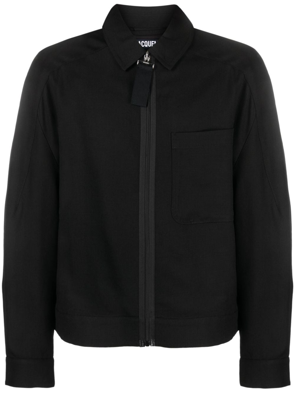 Shop Jacquemus Le Blouson Linu Zip-up Jacket In Black