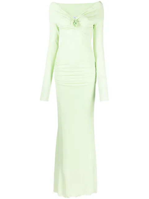 Blumarine vestido largo con cuello bardot
