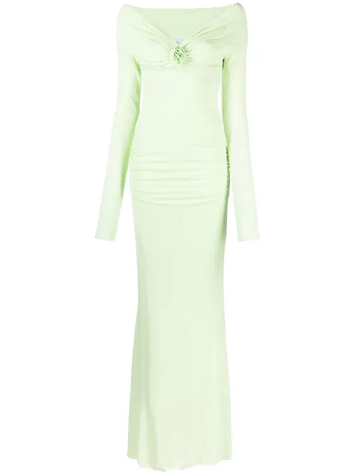 Robe longue à encolure Bardot - Blumarine - Modalova
