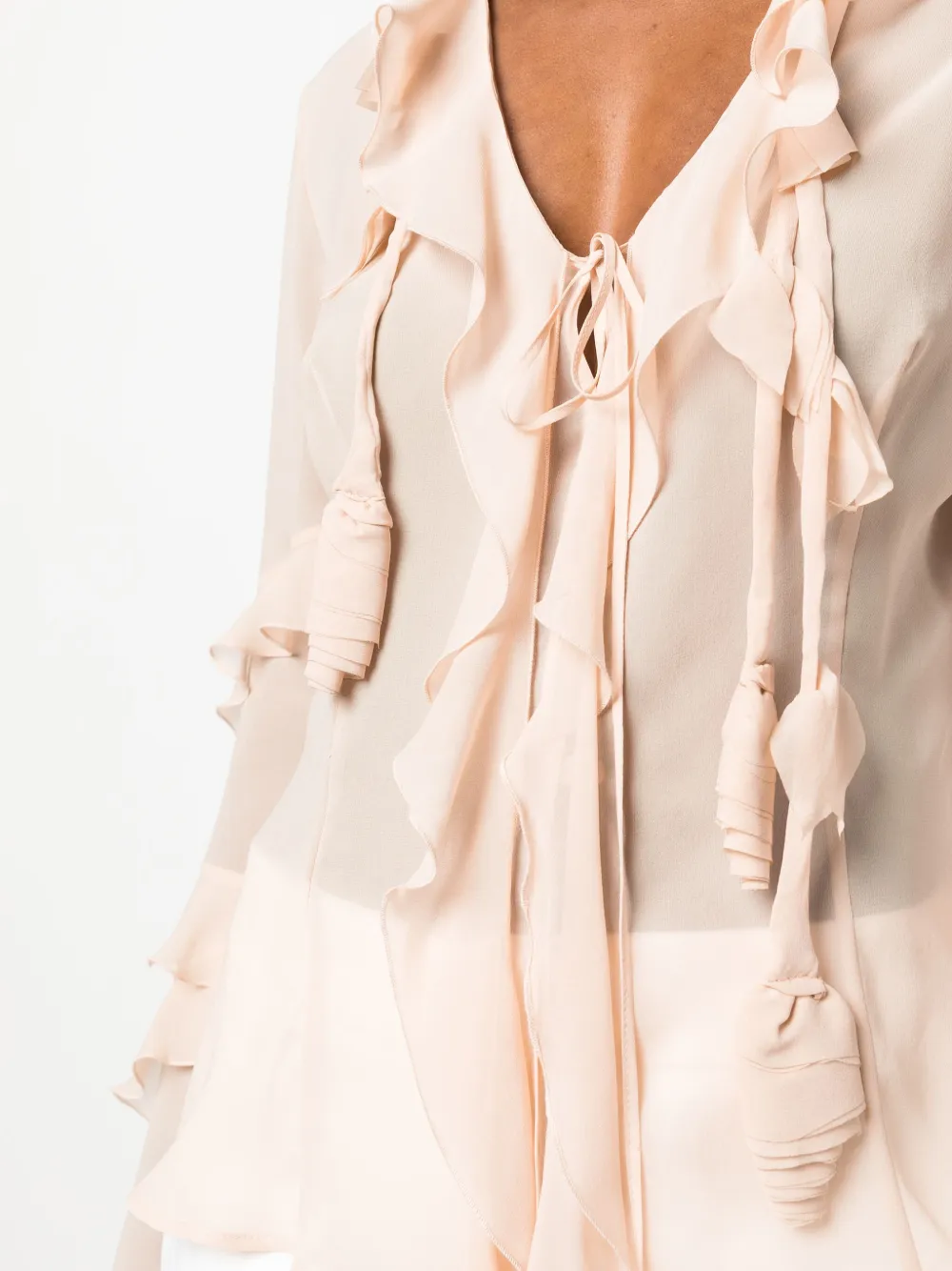 Blumarine Pink Ruffled Blouse In Pink