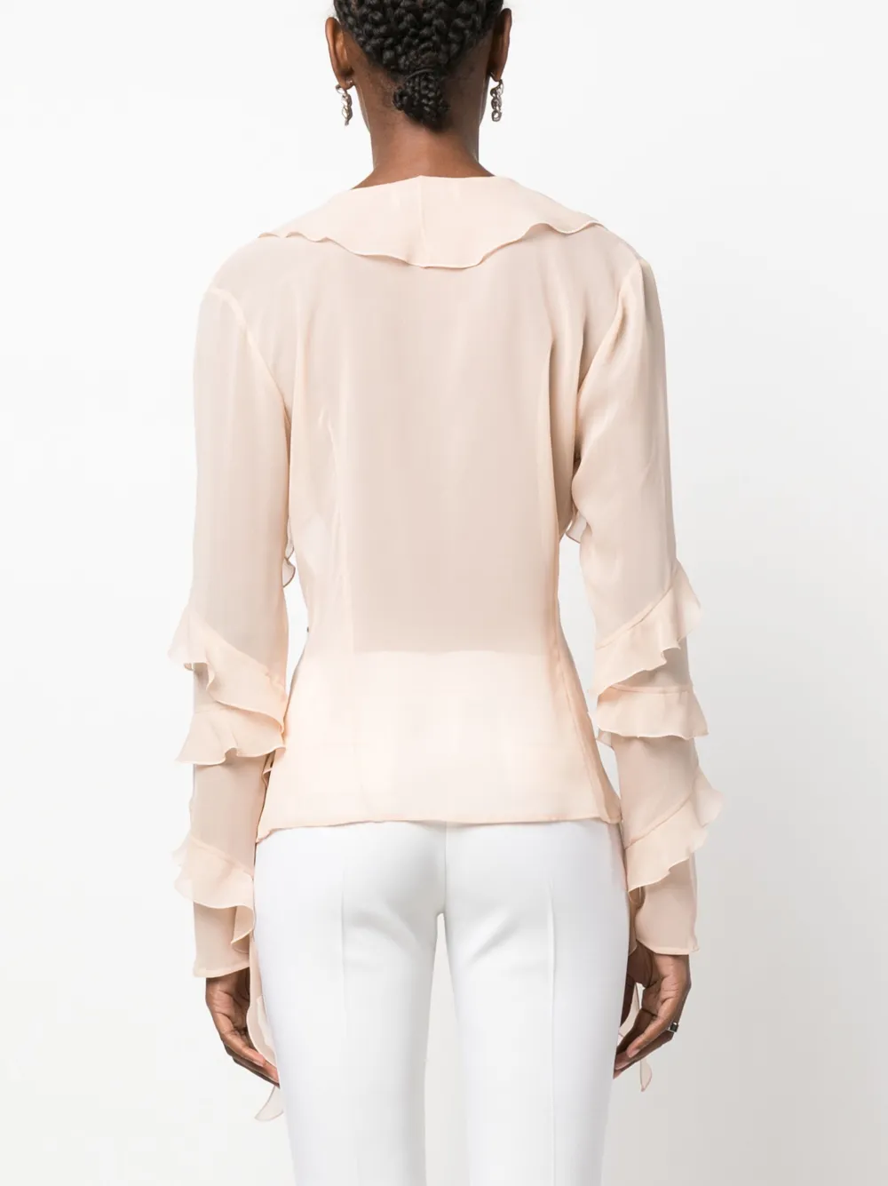 Blumarine Pink Ruffled Blouse In Pink