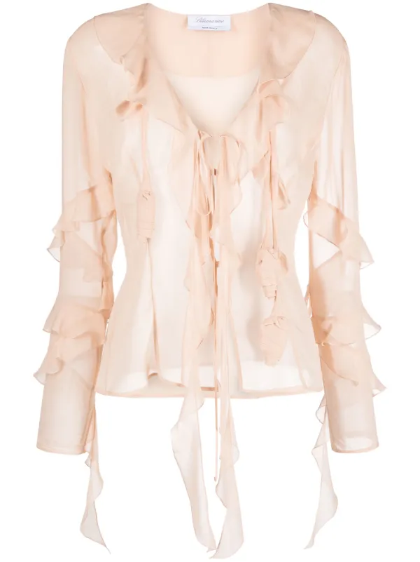 High low ruffle on sale blouse