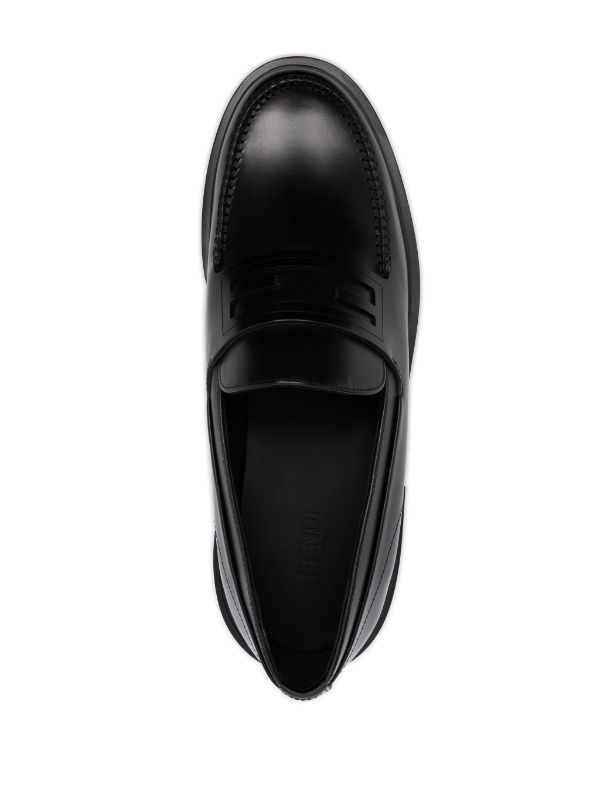 FENDI Frame Leather Loafers - Farfetch