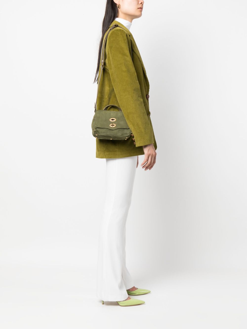 Zanellato stud-embellished leather tote bag - Groen