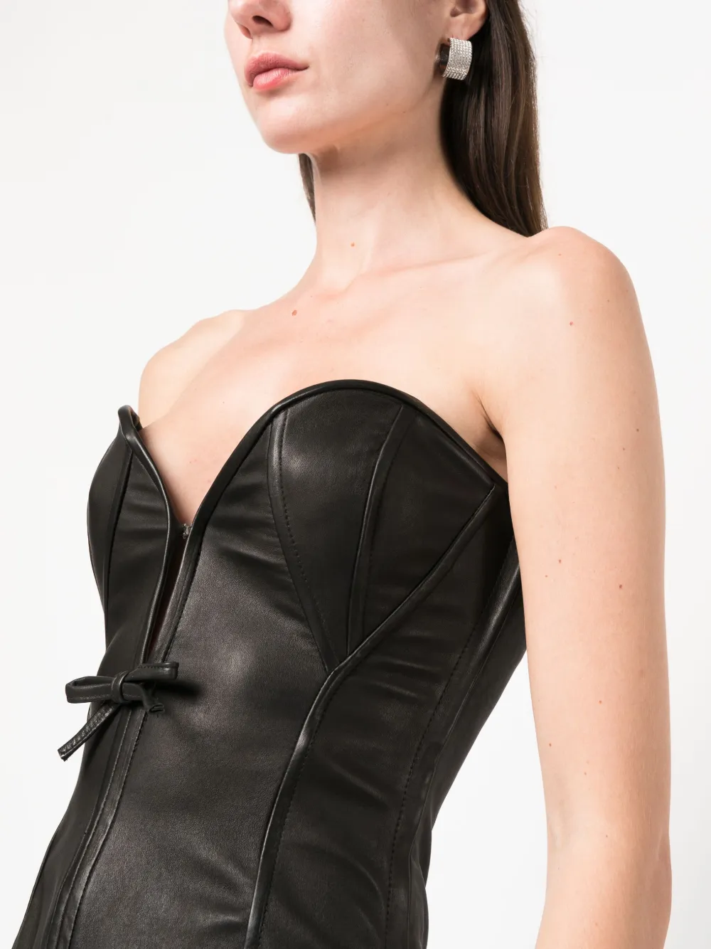 Blumarine Leren top Zwart