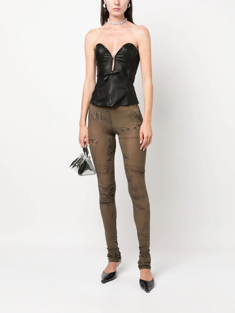 Blumarine sweetheart-neck leather top | Vests & Tank Tops | Image 2