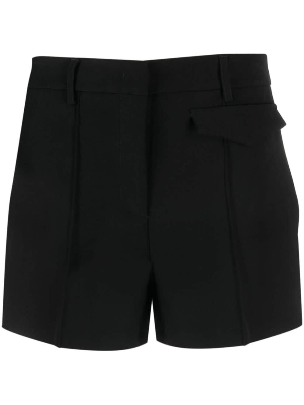 Shop Blanca Vita Pressed-crease Short Shorts In Black