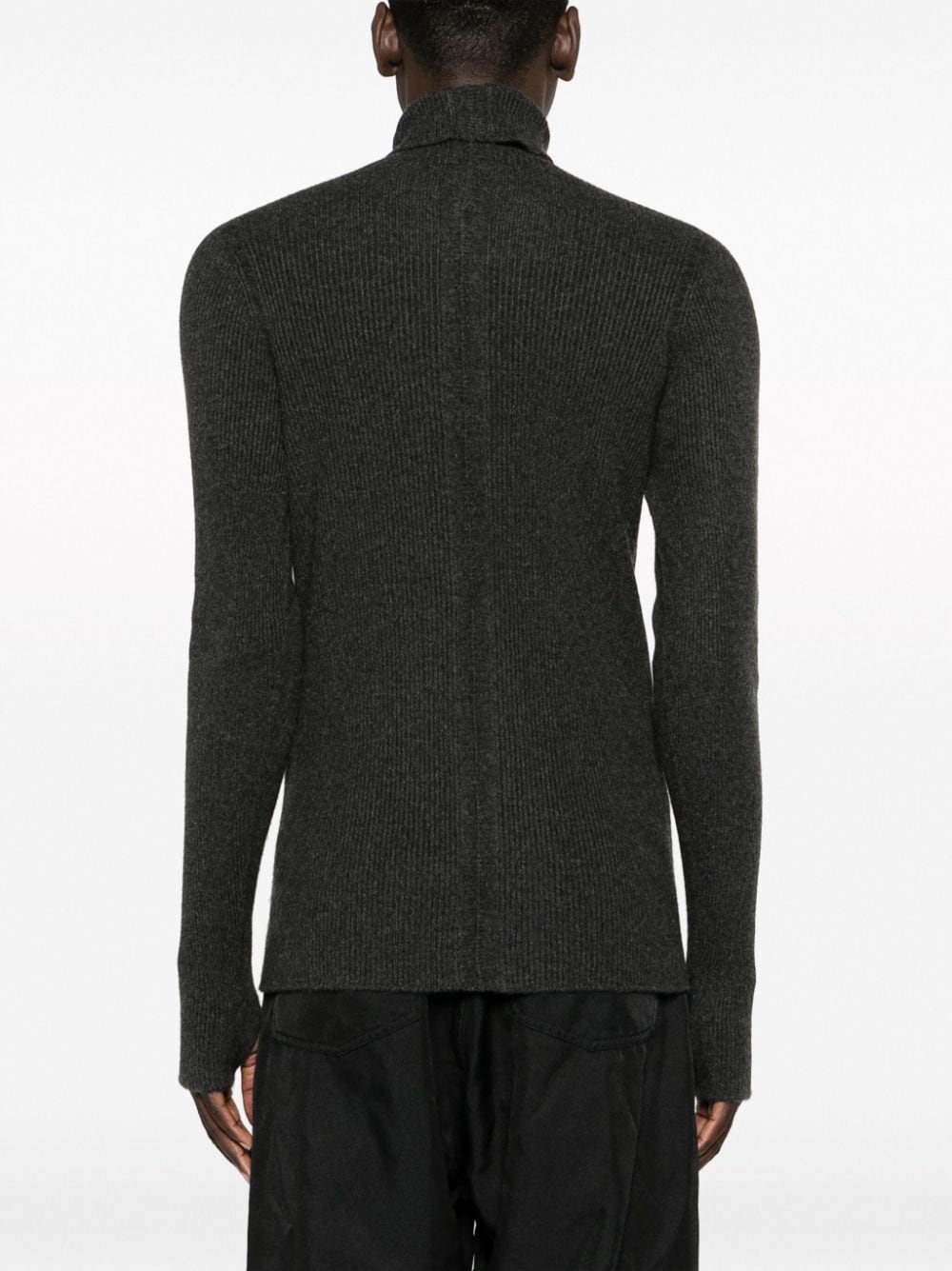 Shop Isaac Sellam Experience High-neck Ribbed-knit Jumper In Grau