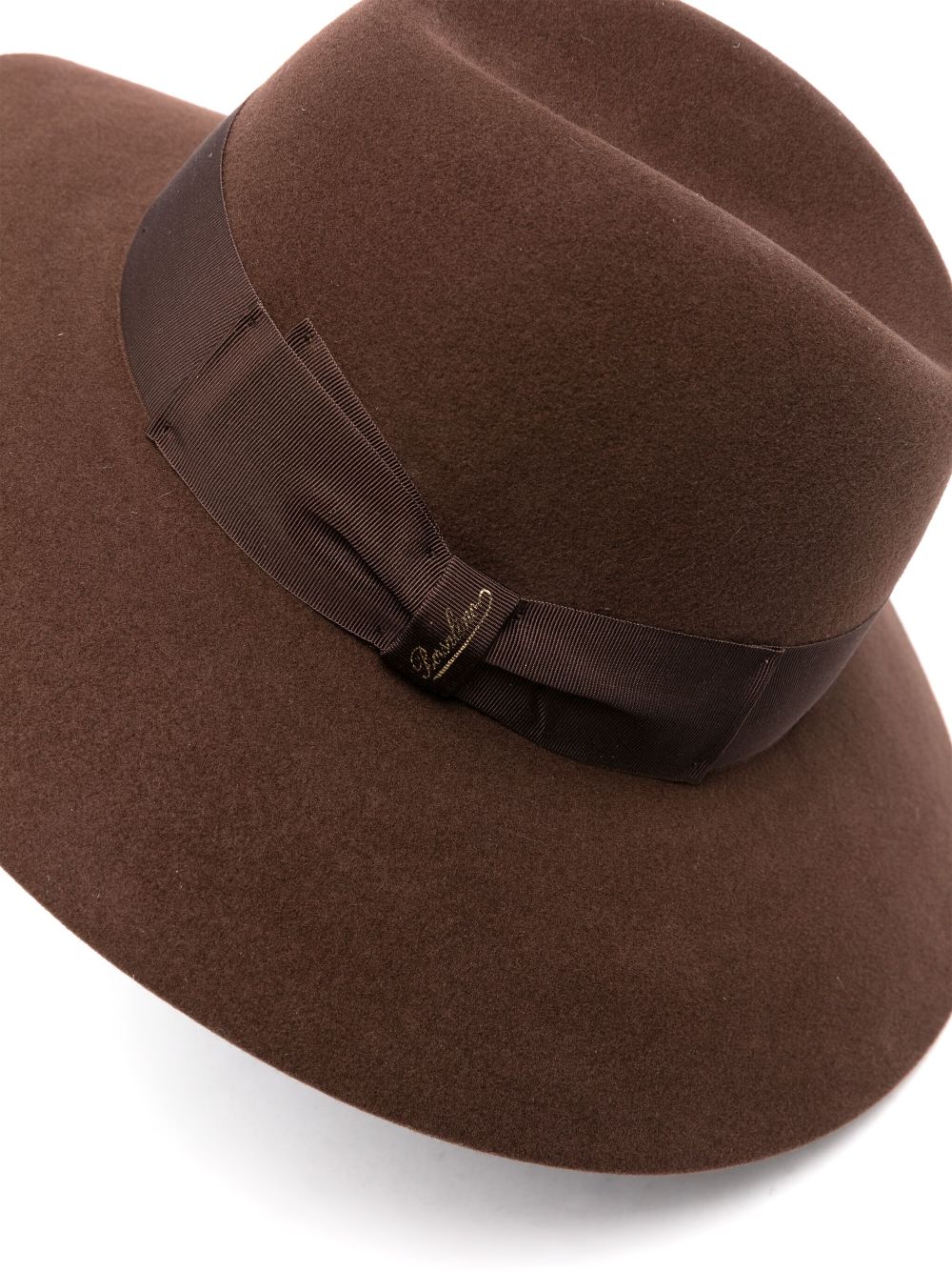 Borsalino bow-detail wool hat - Bruin