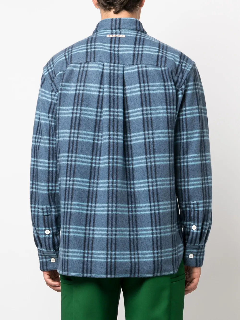 Cheap Marni check-pattern felted-finish shirt Men