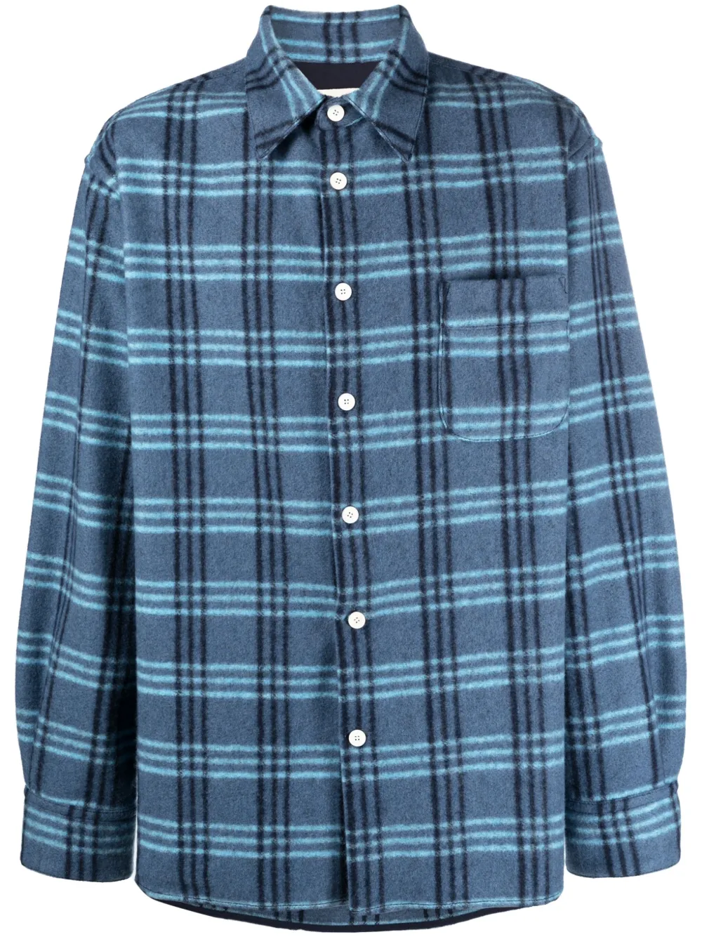 Cheap Marni check-pattern felted-finish shirt Men