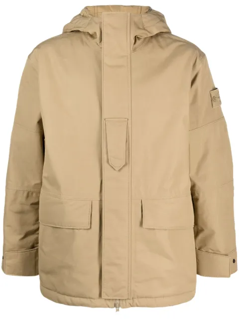 Stone Island chamarra con capucha y diseño teñido