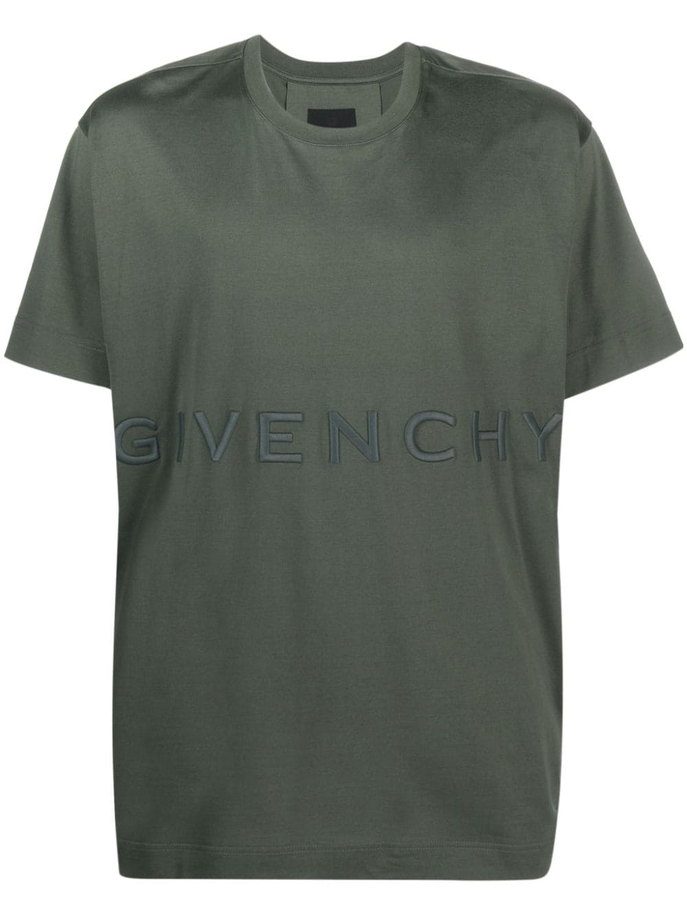 Givenchy Logo-embroidered Cotton T-shirt In Green