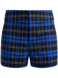 alice + olivia Cady high-waist check-print shorts - Blue