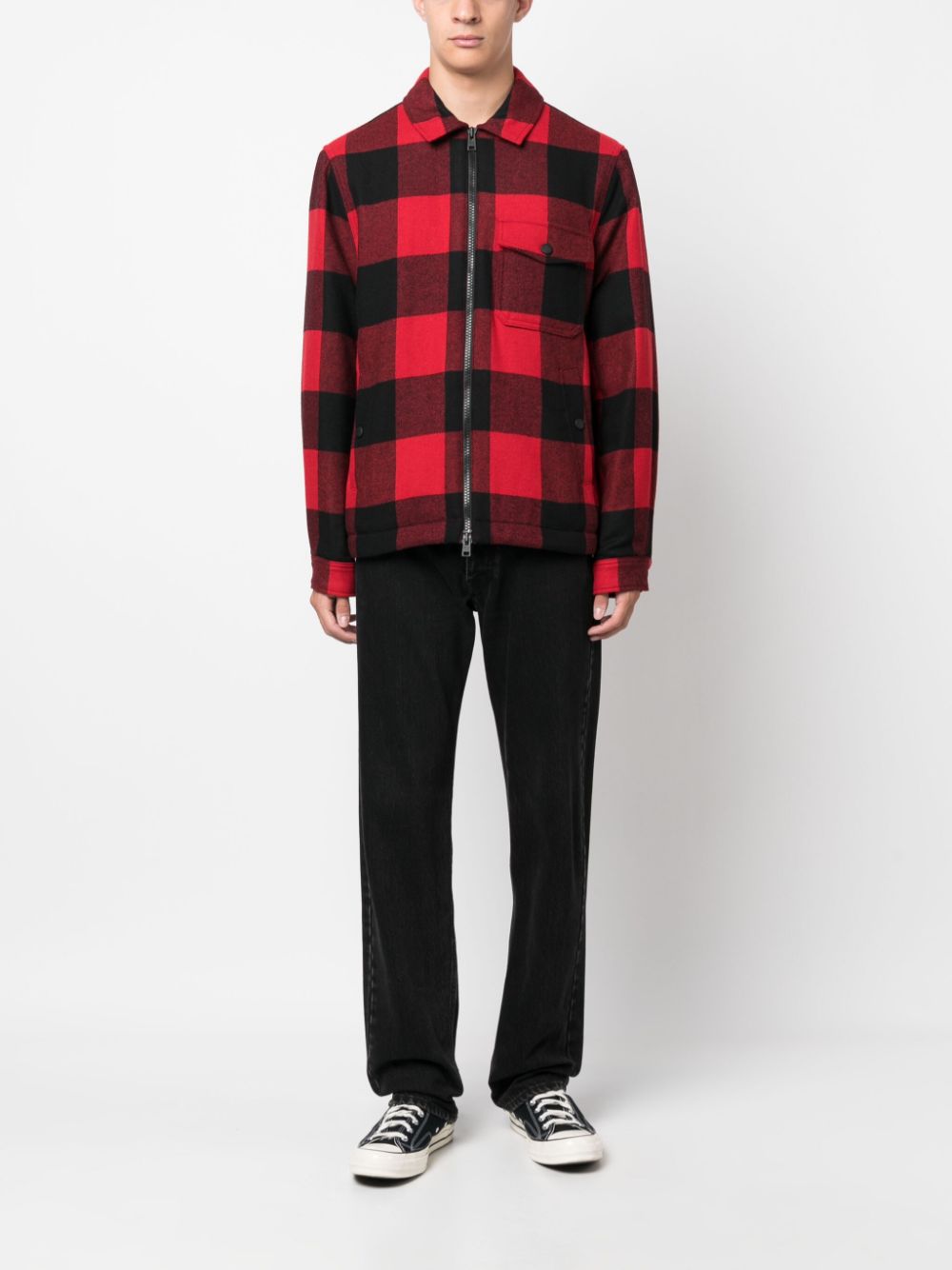 Woolrich plaid check-pattern shirt jacket - Rood