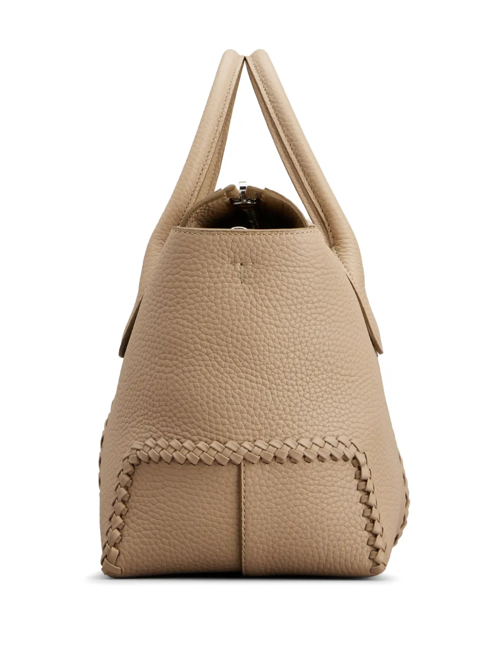 Shop Tod's Di Logo-patch Leather Tote Bag In Neutrals