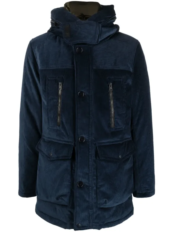Woolrich Corduroy logo print Hooded Jacket Farfetch