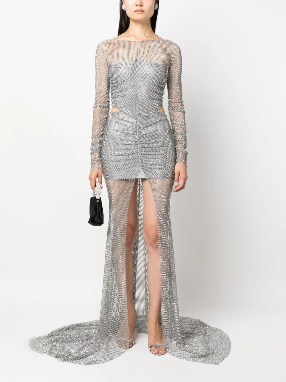 Image 2 of Giuseppe Di Morabito crystal-embellished floor-length dress