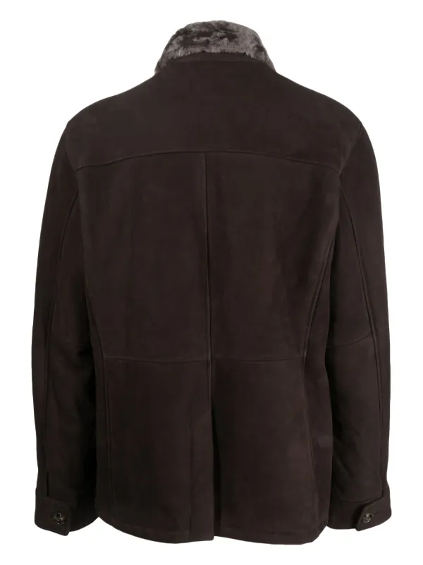 Barba shearling collar Suede Shirt Jacket Farfetch