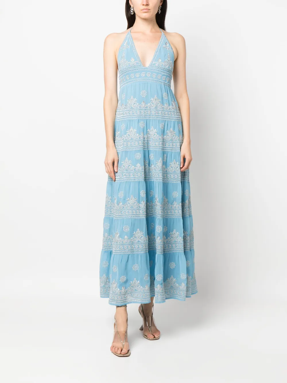 alice + olivia Midi-jurk met V-hals - Blauw