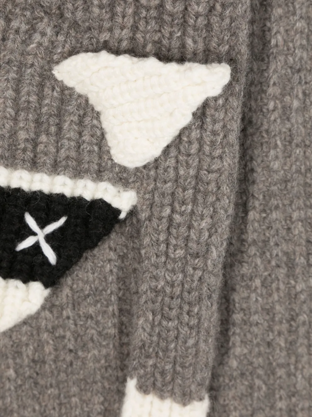 Charles Jeffrey Loverboy Raccoon ribbed-knit wool scarf - Grijs