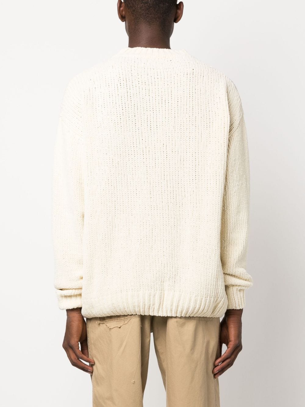 Shop Bonsai Ribbed-knit Round-neck Jumper In Nude