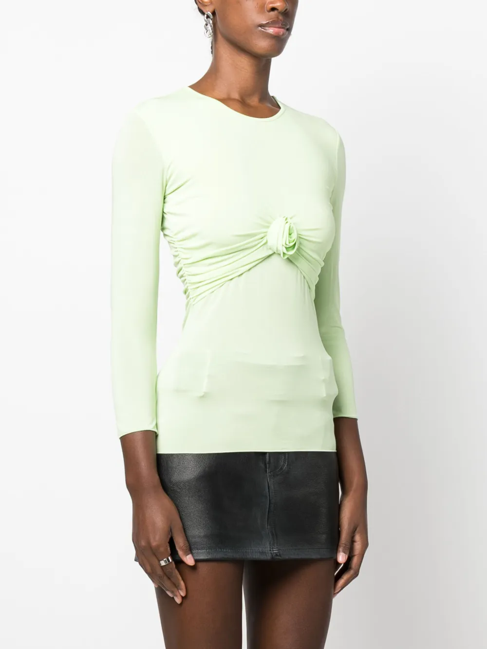 Blumarine Top met bloemenpatch Groen