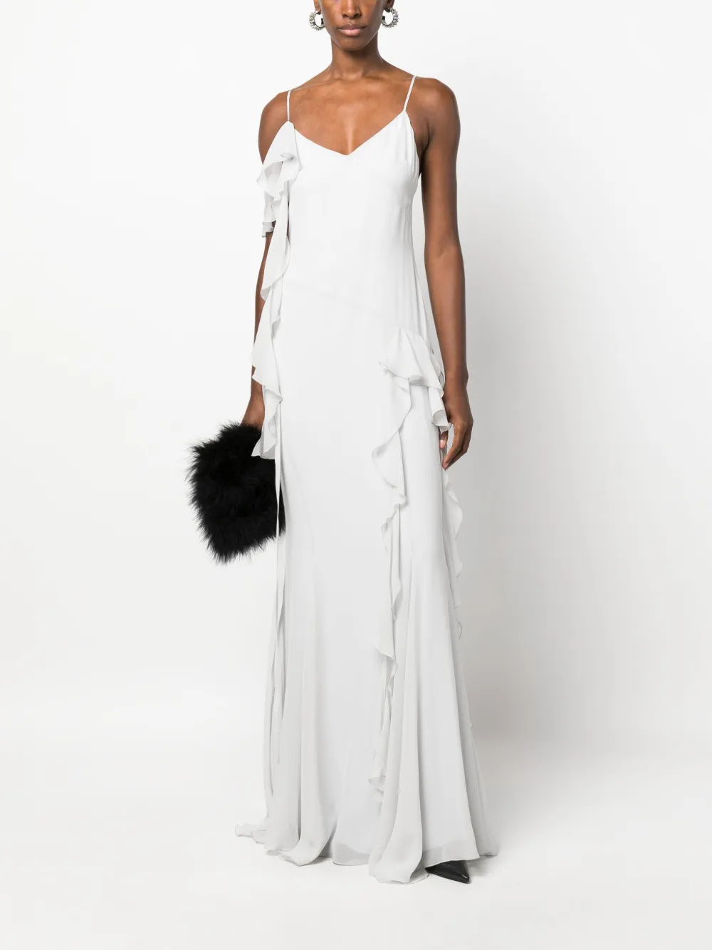 Blumarine Maxi-jurk met gedrapeerde details - Grijs