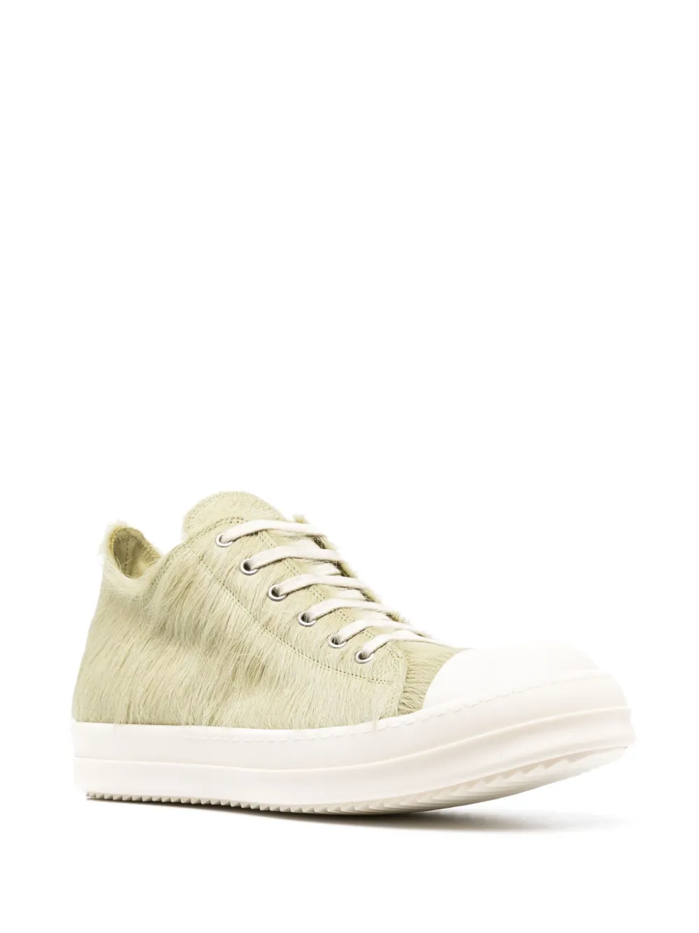 Rick Owens calf-hair lace-up sneakers - Groen