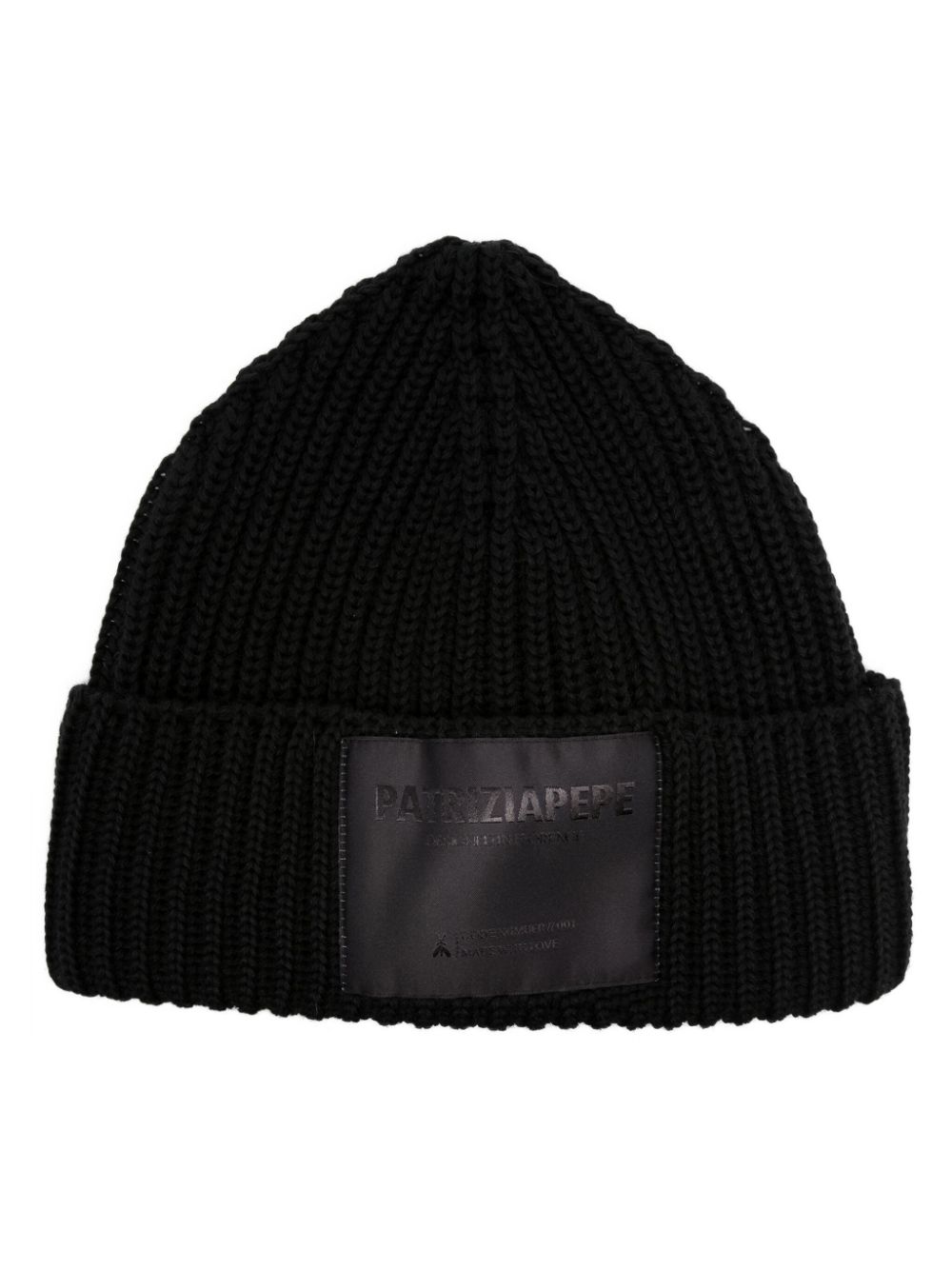 logo-patch ribbed beanie