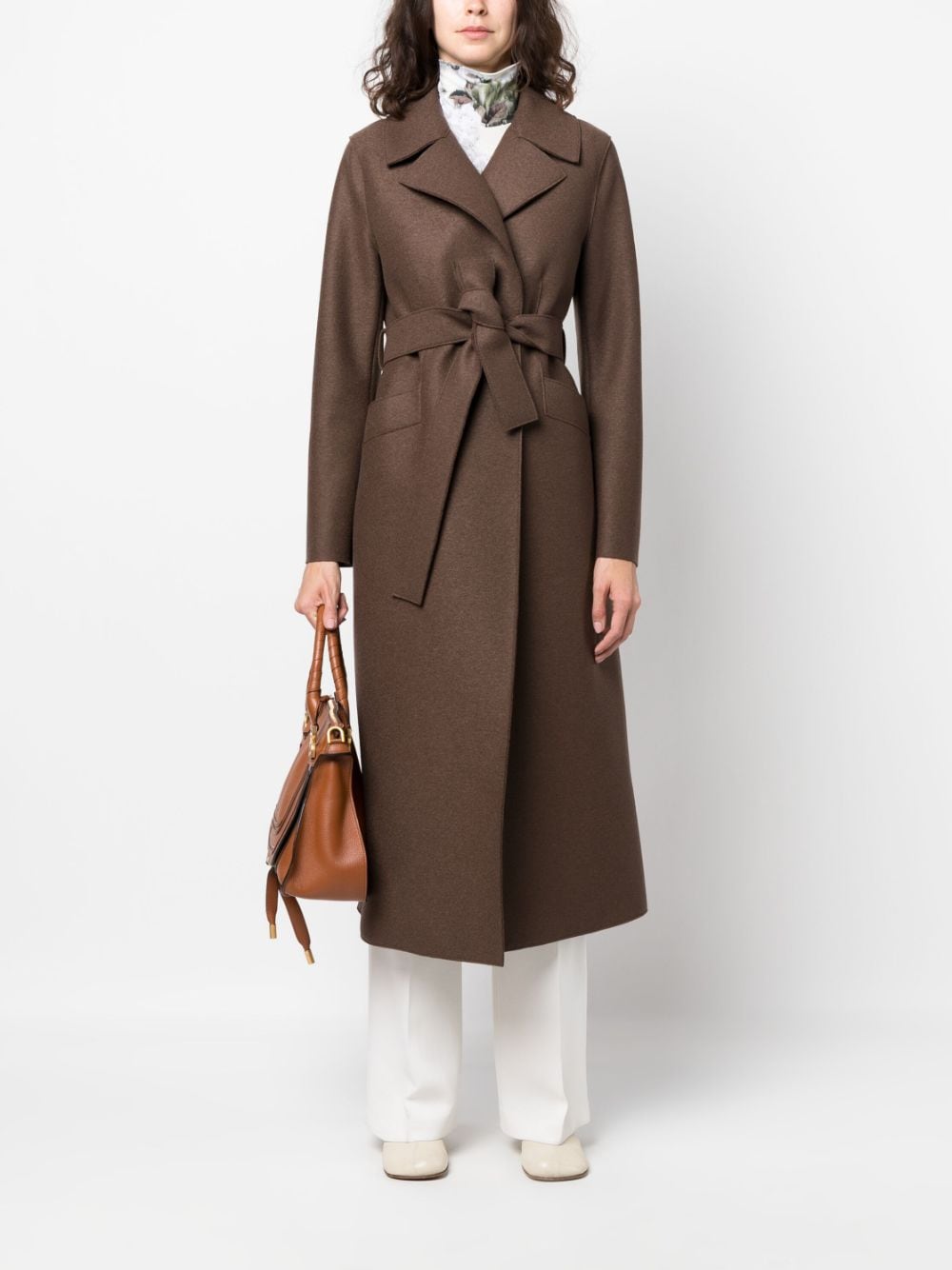 Harris Wharf London notched-lapel belted trench coat - Bruin
