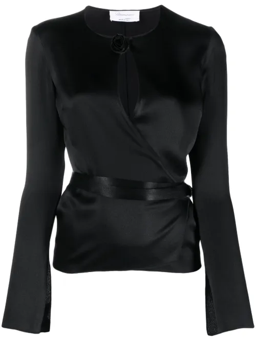 Blouse à appliques fleurs - Blumarine - Modalova