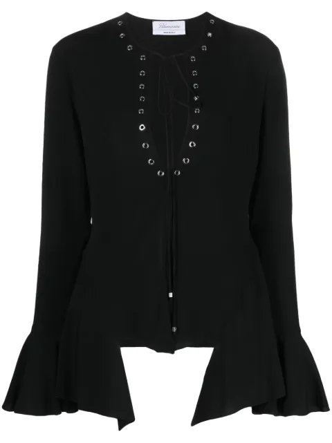 Blumarine blus med öljettdetalj