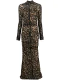 Blumarine leopard-print ruched dress - Black