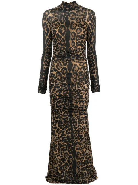 Blumarine leopard-print ruched dress