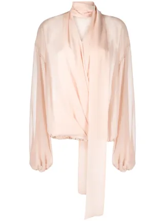 Blumarine スカーフディテール シルクブラウス | ピンク | FARFETCH JP