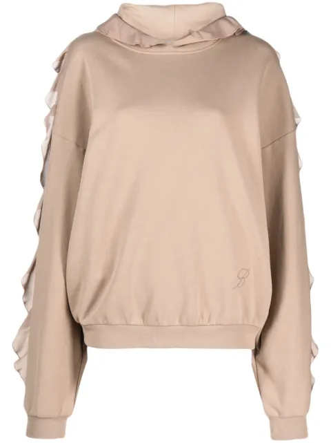 Blumarine ruffled cotton hoodie