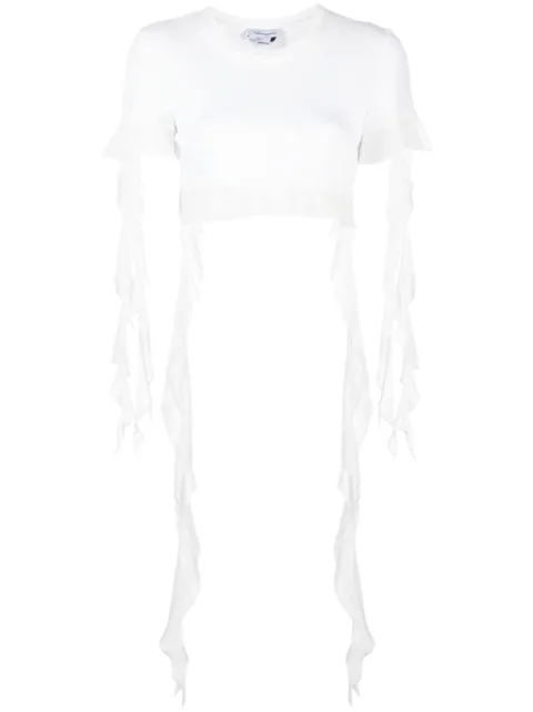 Blumarine top corto con volantes