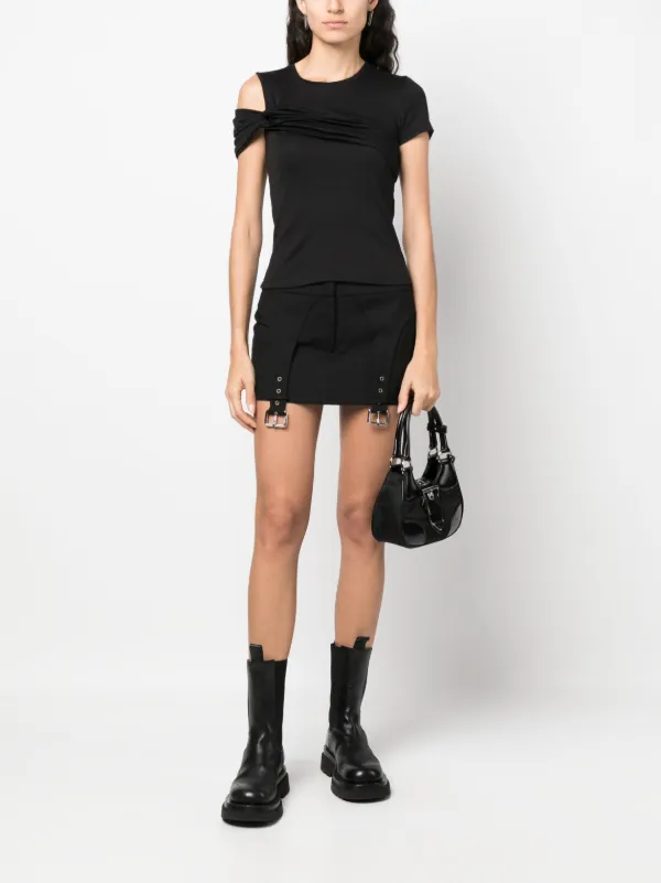 Blumarine buckle-detail Straight Miniskirt | Black | FARFETCH