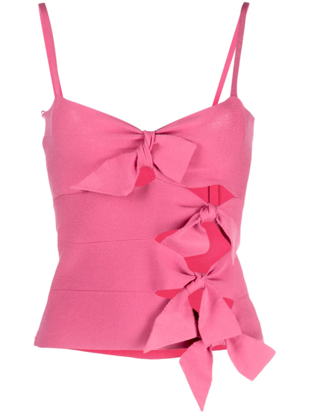 Blumarine Knit Tie Camisole Top In Pink