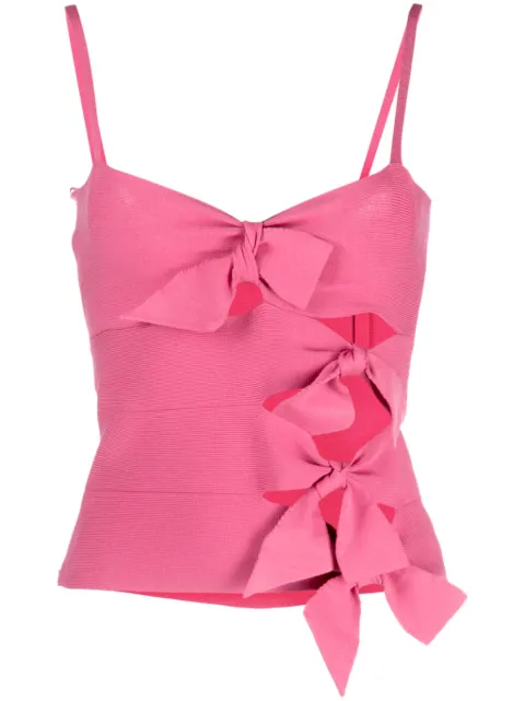 Blumarine bow-appliqué knitted top