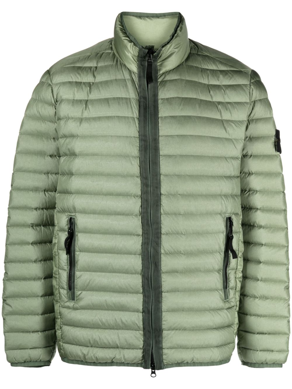 Stone Island Compass-patch Padded Jacket In Green
