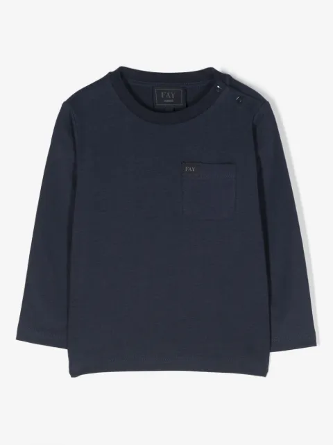 Fay Kids chest-pocket cotton T-shirt